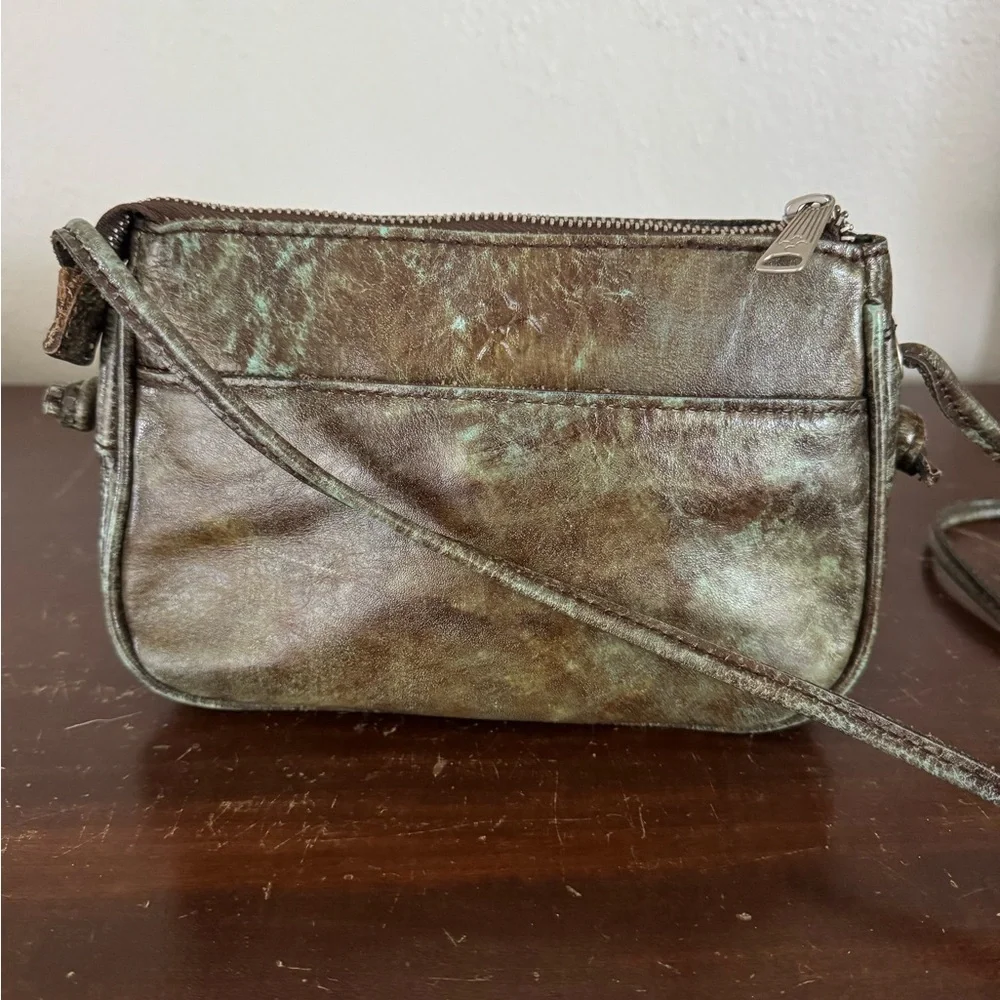 Patricia Nash Turquoise Floral Embossed Leather Crossbody Bag - Picture 2 of 11